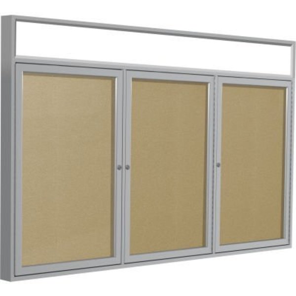 Ghent Ghent Enclosed Vinyl Bulletin Board - Outdoor - Illuminated Header - Caramel - 3' x 6' PAVX8-181